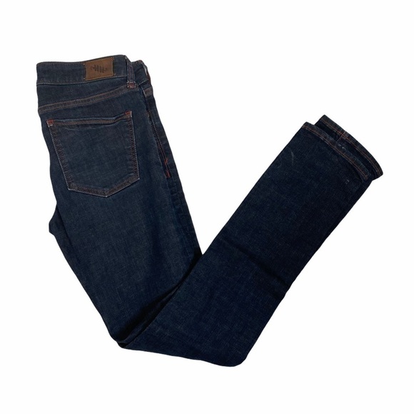 ANTHROPOLOGIE Holding Horses Dark Wash Mid Rise Slim Straight Jeans - Picture 1 of 5